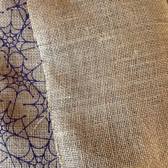 Halloween Spider Web Burlap 51 inches x 144 inches Rectangle Table Cloth Craft - Picture 6 of 6